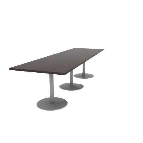 Proof 36" x 120" Rectangle Pedestal Cafe Table with Round Base Set of 3 HPL Top