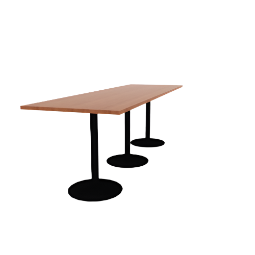 Proof 36" x 120" Rectangle Pedestal Counter Table with Round Base Set of 3 HPL Top