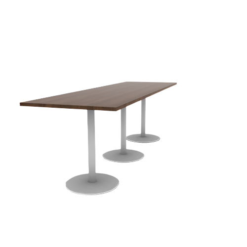 Proof 36" x 120" Rectangle Pedestal Counter Table with Round Base Set of 3 HPL Top