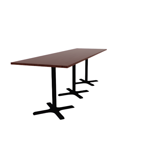 Proof 36" x 120" Rectangle Pedestal Counter Table with X-Base Set of 3 HPL Top