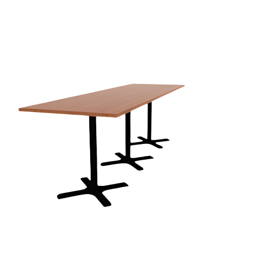 Proof 36" x 120" Rectangle Pedestal Counter Table with X-Base Set of 3 HPL Top