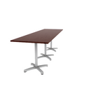 Proof 36" x 120" Rectangle Pedestal Counter Table with Arched Base Set of 3 HPL Top