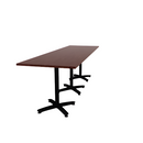 Proof 36" x 120" Rectangle Pedestal Counter Table with Arched Base Set of 3 HPL Top