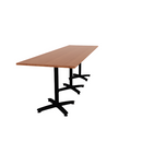 Proof 36" x 120" Rectangle Pedestal Counter Table with Arched Base Set of 3 HPL Top