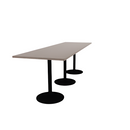 Proof 36" x 120" Rectangle Pedestal Counter Table with Round Steel Base Set of 3 HPL Top
