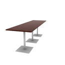 Proof 36" x 120" Rectangle Pedestal Counter Table with Square Steel Base Set of 3 HPL Top