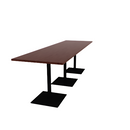 Proof 36" x 120" Rectangle Pedestal Counter Table with Square Steel Base Set of 3 HPL Top