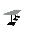 Proof 36" x 120" Rectangle Pedestal Counter Table with Square Steel Base Set of 3 HPL Top
