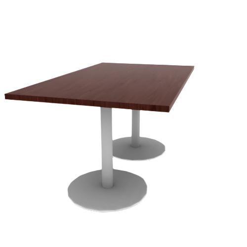 Proof 36" x 60" Rectangle Pedestal Cafe Table with Round Base Pair HPL Top