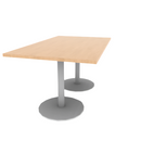 Proof 36" x 60" Rectangle Pedestal Cafe Table with Round Base Pair HPL Top
