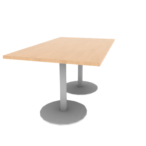 Proof 36" x 60" Rectangle Pedestal Cafe Table with Round Base Pair HPL Top