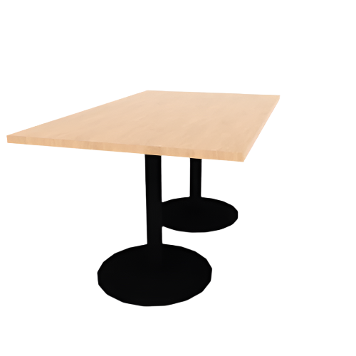 Proof 36" x 60" Rectangle Pedestal Cafe Table with Round Base Pair HPL Top