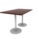Proof 36" x 60" Rectangle Pedestal Counter Table with Round Base Pair HPL Top