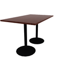 Proof 36" x 60" Rectangle Pedestal Counter Table with Round Base Pair HPL Top