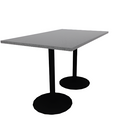 Proof 36" x 60" Rectangle Pedestal Counter Table with Round Base Pair HPL Top
