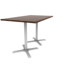 Proof 36" x 60" Rectangle Pedestal Counter Table with X-Base Pair HPL Top