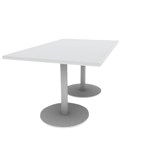 Proof 36" x 60" Rectangle Pedestal Cafe Table with Round Steel Base Pair HPL Top