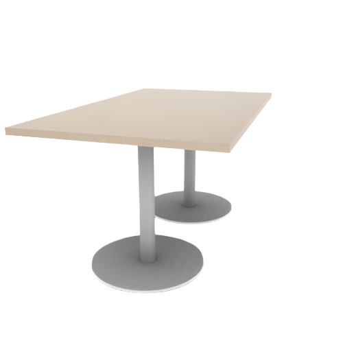 Proof 36" x 60" Rectangle Pedestal Cafe Table with Round Steel Base Pair HPL Top