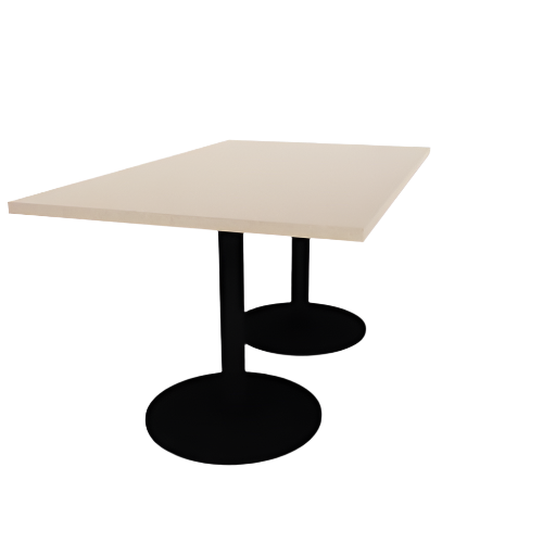 Proof 36" x 60" Rectangle Pedestal Cafe Table with Round Steel Base Pair HPL Top