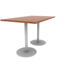 Proof 36" x 60" Rectangle Pedestal Counter Table with Round Steel Base Pair HPL Top