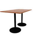 Proof 36" x 60" Rectangle Pedestal Counter Table with Round Steel Base Pair HPL Top