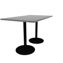 Proof 36" x 60" Rectangle Pedestal Counter Table with Round Steel Base Pair HPL Top