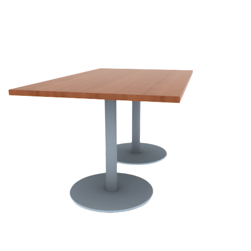 Proof 36" x 60" Rectangle Pedestal Cafe Table with Round Stainless Steel Base Pair HPL Top