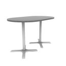 Proof 36" x 60" Racetrack Pedestal Counter Table with X-Base Pair HPL Top