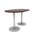 Proof 36" x 60" Racetrack Pedestal Counter Table with Round Steel Base Pair HPL Top