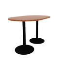 Proof 36" x 60" Racetrack Pedestal Counter Table with Round Steel Base Pair HPL Top