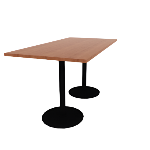 Proof 36" x 72" Rectangle Pedestal Counter Table with Round Base Pair HPL Top