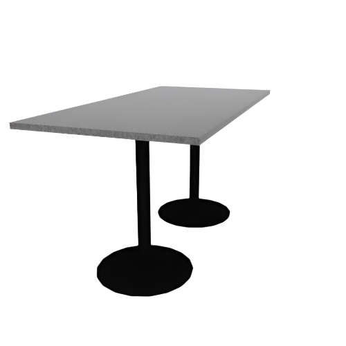 Proof 36" x 72" Rectangle Pedestal Counter Table with Round Base Pair HPL Top