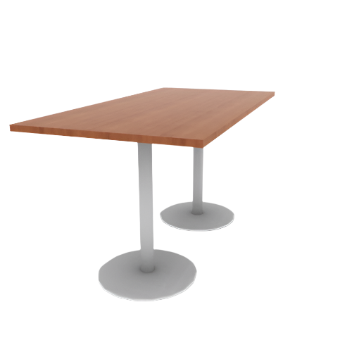 Proof 36" x 72" Rectangle Pedestal Counter Table with Round Base Pair HPL Top