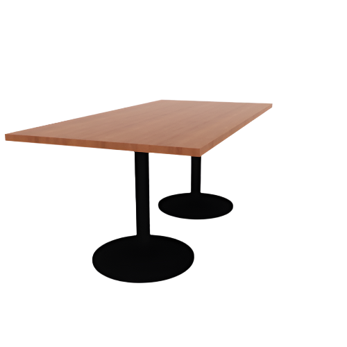 Proof 36" x 72" Rectangle Pedestal Cafe Table with Round Steel Base Pair HPL Top