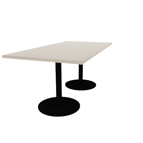 Proof 36" x 72" Rectangle Pedestal Cafe Table with Round Steel Base Pair HPL Top