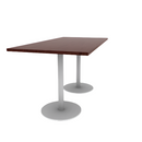 Proof 36" x 72" Rectangle Pedestal Counter Table with Round Steel Base Pair HPL Top