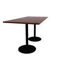 Proof 36" x 72" Rectangle Pedestal Counter Table with Round Steel Base Pair HPL Top