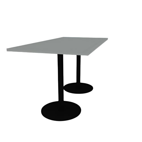 Proof 36" x 72" Rectangle Pedestal Counter Table with Round Steel Base Pair HPL Top