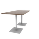 Proof 36" x 72" Rectangle Pedestal Counter Table with Square Steel Base Pair HPL Top