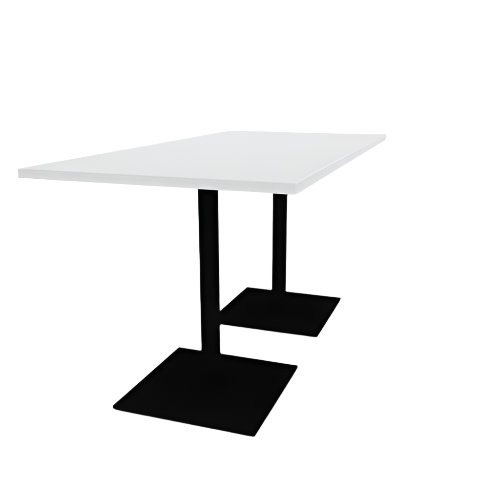 Proof 36" x 72" Rectangle Pedestal Counter Table with Square Steel Base Pair HPL Top