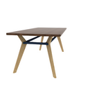 Rang 36" x 72" Rounded Rectangle Cafe Table Solid Wood Legs Steel Apron HPL Top with Square Edge 30"H