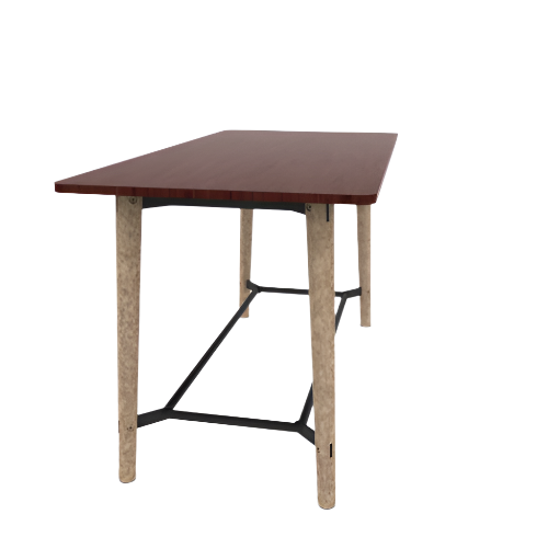 Voodoo 36" x 72" Rounded Rectangle Bar Table HPL Top with Matching 3MM PVC Square Edge