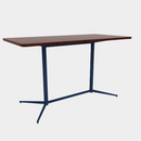 Vaux 36 x 72" Rounded Rectangle Bar Table HPL Top with Square Edge Glides 42"H