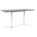 Vaux 36 x 72" Rounded Rectangle Bar Table HPL Top with Square Edge Glides 42"H
