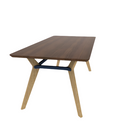 Rang 36" x 72" Rounded Rectangle Cafe Table Solid Wood Legs Steel Apron HPL Top with Knife Edge 30"H
