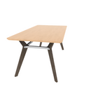 Rang 36" x 72" Rounded Rectangle Cafe Table Solid Wood Legs Steel Apron HPL Top with Knife Edge 30"H