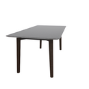 Voodoo 36" x 72" Rounded Rectangle Cafe Table HPL Top with Matching 3MM PVC Knife Edge