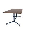 Vaux 36 x 72" Rounded Rectangle Cafe Table HPL Top with Knife Edge Casters 30"H