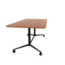 Vaux 36 x 72" Rounded Rectangle Cafe Table HPL Top with Knife Edge Casters 30"H
