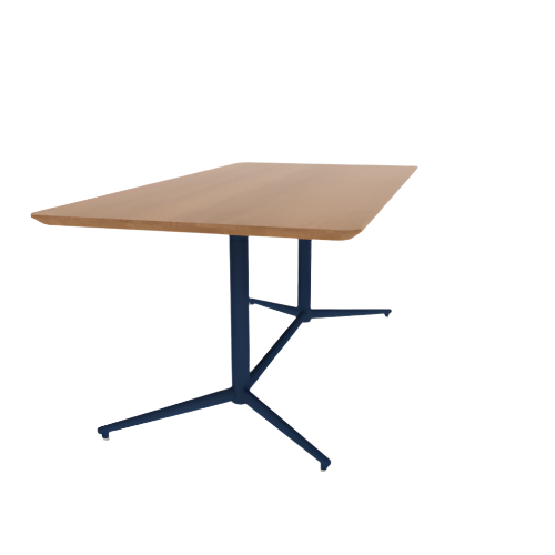 Vaux 36 x 72" Rounded Rectangle Cafe Table HPL Top with Knife Edge Glides 30"H
